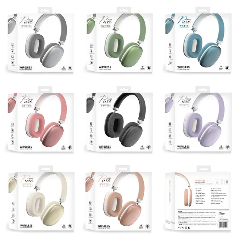 Soyto T10 Wireless Foldable Headphones BT5.3 Stereo Headset with Mic Casque P9 Pro Max ODM Audifono Auriculares Fone De Ouvido