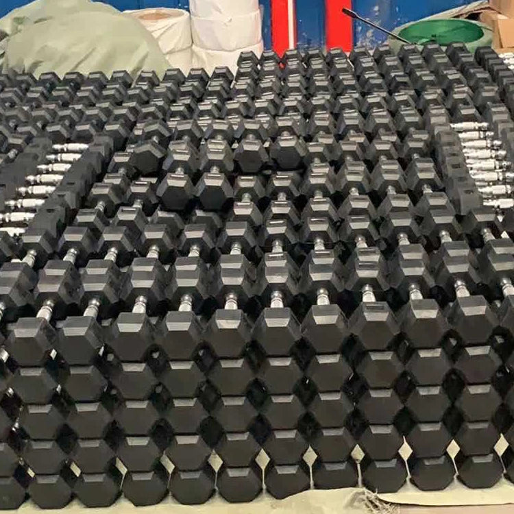High Quality Hexagonal Rubber Coated 5lb/2.5KG Increasing Gym Fitness Equipment Dumbells Hex Dumbbell Set