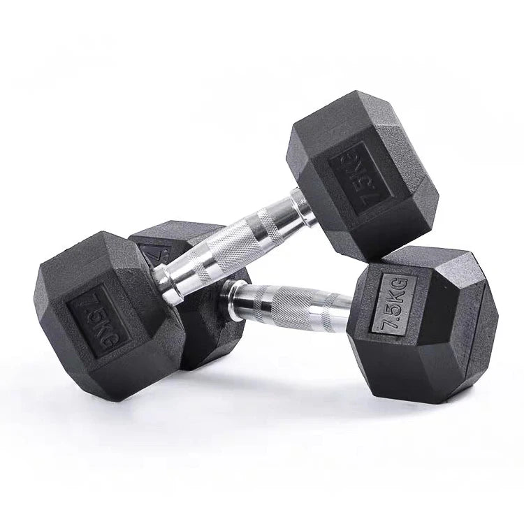 High Quality Hexagonal Rubber Coated 5lb/2.5KG Increasing Gym Fitness Equipment Dumbells Hex Dumbbell Set